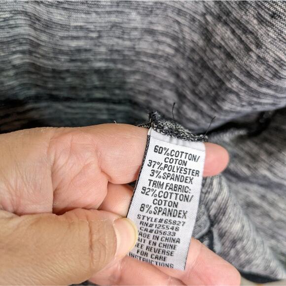 NEW Habitat Jacket Blazer Medium Black Gray Knit Abstract Button Front Lagenlook - Picture 12 of 14